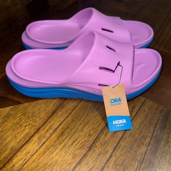 NWT Hoka U Ora Recivery Slide 3 Cyclamen / Coastal Sky Size W 11 / M 9 - Picture 2 of 8